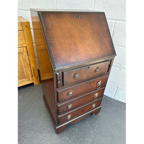 114 - Small Reproduction Four Drawer Mahogany Writing Bureau - 50 x 43 x 100cm...