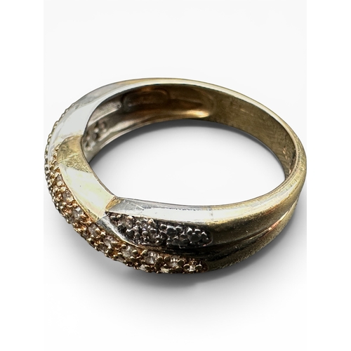 52 - Fourteen Carat Gold Bi-Colour Ring. Size R. 3.61g...