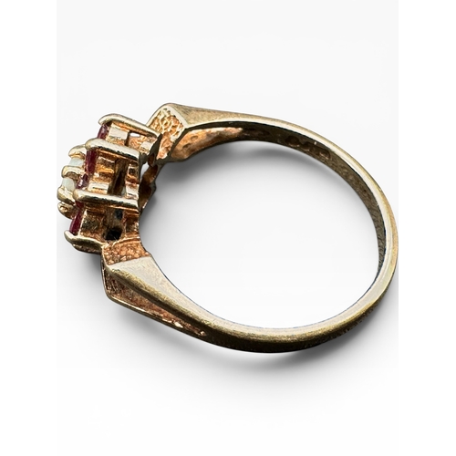 53 - Nine Carat Gold Ring set with Opal and Small Rubies. Size N. 2.28g...
