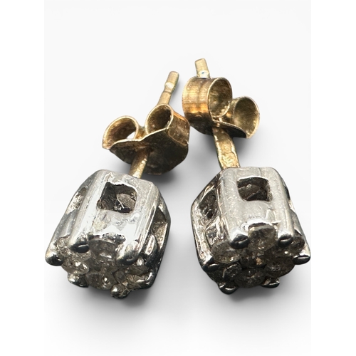 1 - Nine Carat Gold and Diamond Stud Earrings 1.1g...