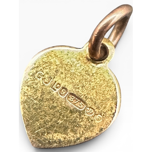 15 - Vintage Nine Carat Gold Heart Shaped St. Christopher Pendant Charm by Georg Jensen. Fully Hallmarked...