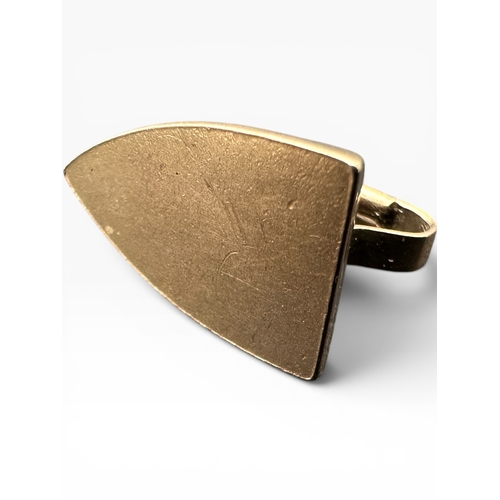 16 - Rare Vintage Chester Nine Carat Gold Flat Iron Charm. Fully Hallmarked Chester 1959. Maker WHC. 0.8g...