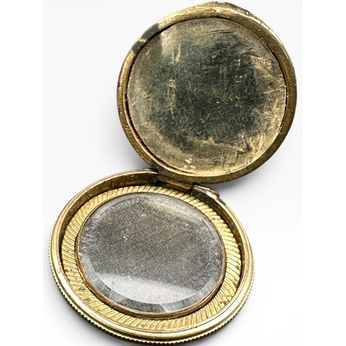 26 - Victorian Yellow Metal Mourning Locket with Glazed Hair Panel to Interior. Inscribed 'Born July 31st...