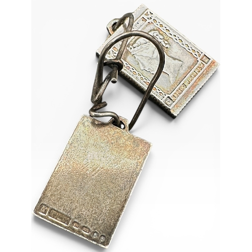 30 - Unusual Silver 'Penny Black' Postage Stamp Earrings. Fully Hallmarked Edinburgh 2000, Maker RLH. 7.2...