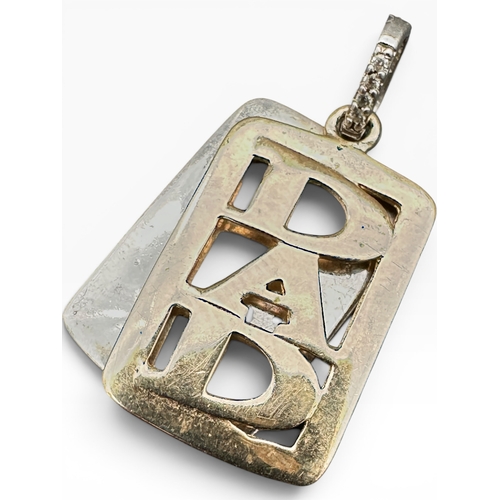 51 - 925 Silver Pendant with Gold Plated 'Dad' Detail....