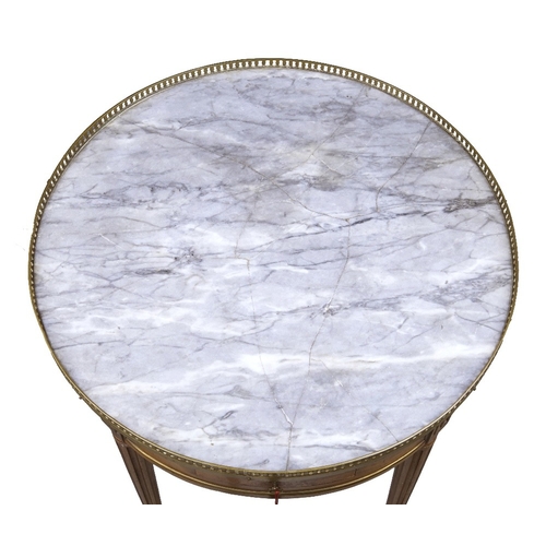 181 - A French marble topped circular mahogany occasional table, of Louis XVI style, first quarter 20th ce... 