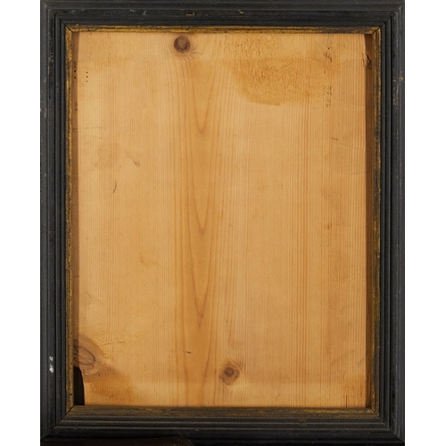 282 - An English Ebonised Pearwood Veneered and Parcel Gilded Frame, late 18th/early 19th century, togethe... 