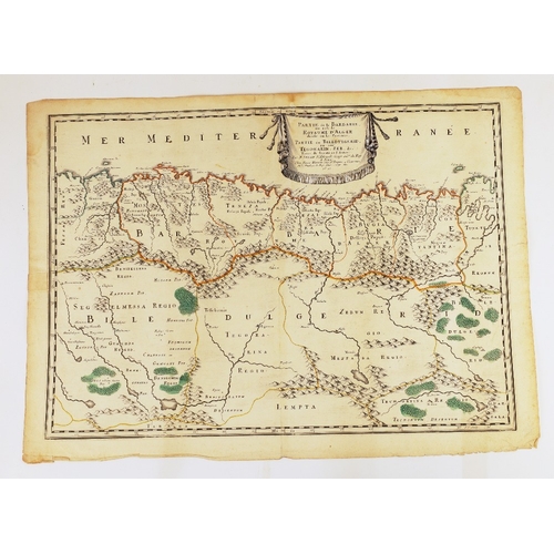 50 - A group of unframed maps, to include: Sanson, Nicolas, Partie de la Barbarie ou est le Royaume D’Alg... 