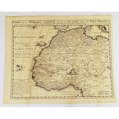 50 - A group of unframed maps, to include: Sanson, Nicolas, Partie de la Barbarie ou est le Royaume D’Alg... 