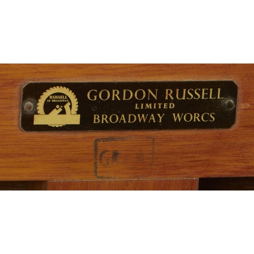 1021 - Gordon Russell, a teak coffee table, limited broadway worcs, 40cm high, 122cm wide, 46cm deep