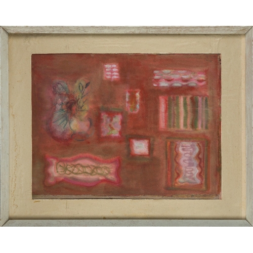 1042 - Cynthia Fraser, 
Scottish 1900-1979 - 

Dark Red Still Life, 1972; 

watercolour on paper, signed an... 