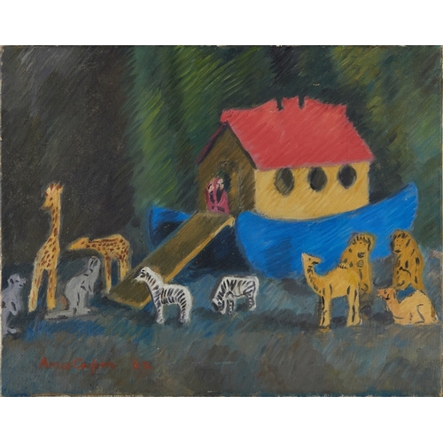 1077 - A. Crepin, 
mid-20th century - 

Noah’s Ark, 1962; 

oil on canvas, signed and dated lower 'Amie Cre... 