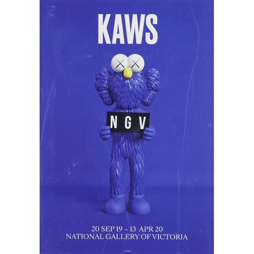 1295 - After KAWS, 
American b.1974- 

National Gallery of Victoria posters, (Blue and Pink), 2019; 

two d... 