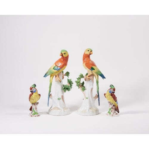 46 - Four Continental porcelain models of birds, late 19th / early 20th century, comprising: two Dresden ... 