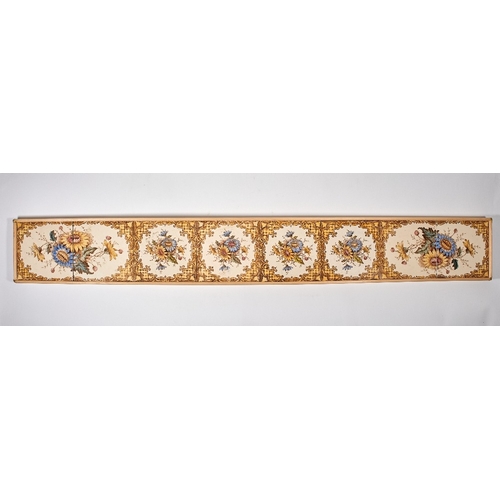 9 - Nine framed sets of Victorian and Art Nouveau fireplace tiles, early 20th century, to include a set ... 