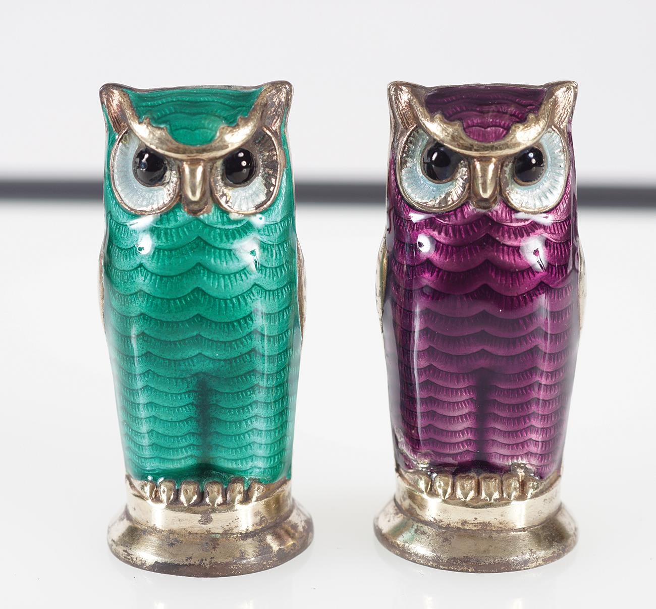 Kitchen  H61 Vintage Turquoise Owl Salt And Pepper Shakers Made