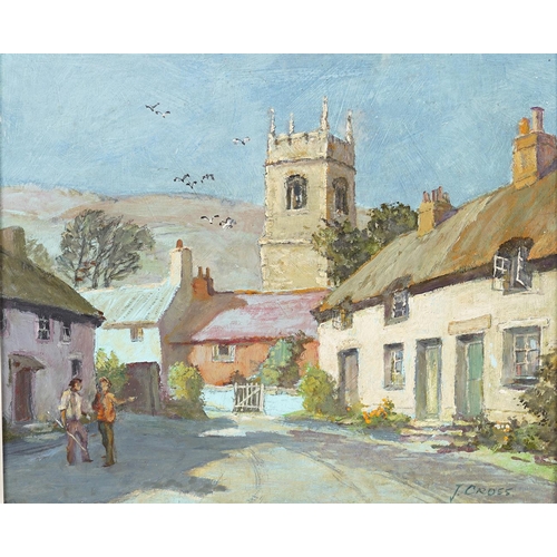 1258 - P. JACK CROSS, CIRCA 1970 Town scene, Oil on canvas