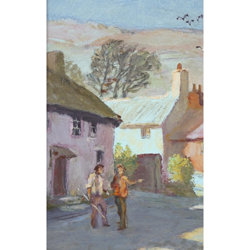 1258 - P. JACK CROSS, CIRCA 1970 Town scene, Oil on canvas