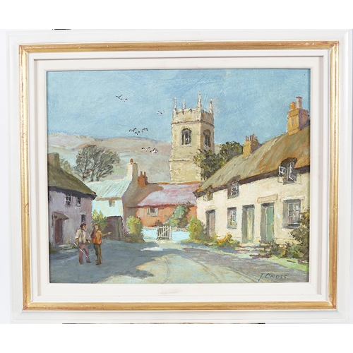 1258 - P. JACK CROSS, CIRCA 1970 Town scene, Oil on canvas