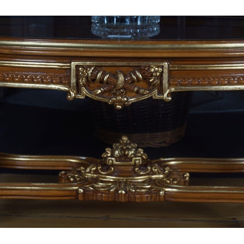 109 - CARVED AND PARCEL GILT COFFEE TABLE