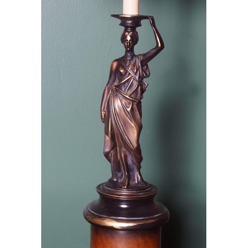 121 - PAIR OF FIGURAL STEMMED TABLE LAMPS