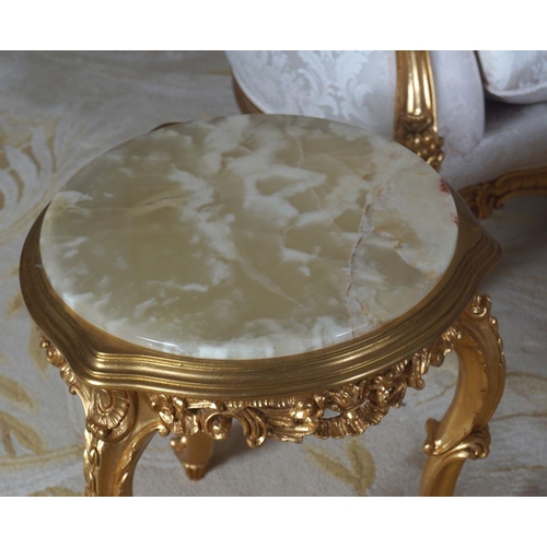 137 - PAIR OF CARVED GILTWOOD LAMP TABLES