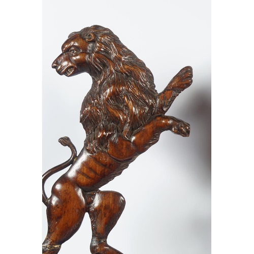 154 - PAIR LATE 19TH-CENTURY ARMORIAL LIONS