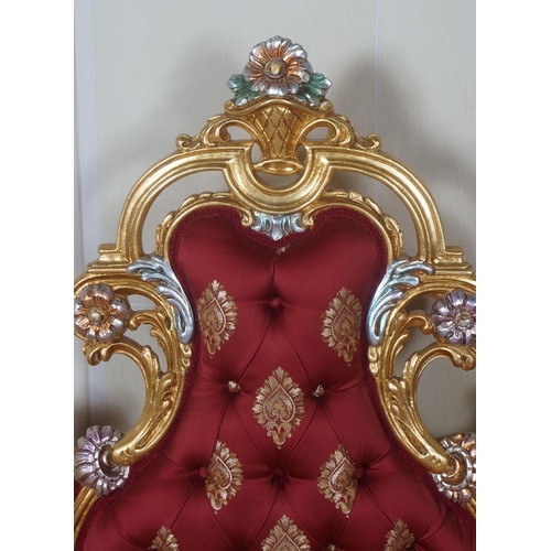 168 - ARMORIAL CARVED GILTWOOD SETTEE