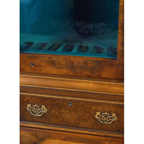 169 - WALNUT AND SATINWOOD INLAID GUN CABINET