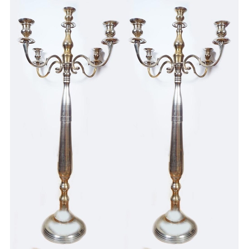 180 - PAIR OF LARGE SILVER PLATED CANDELABRAS