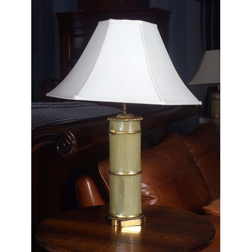 2 - PAIR OF FAUX-BAMBOO TABLE LAMPS