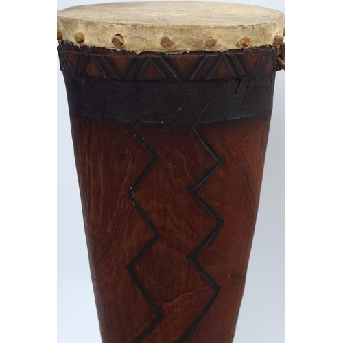 202 - TWO AFRICAN TRIBAL DRUMS