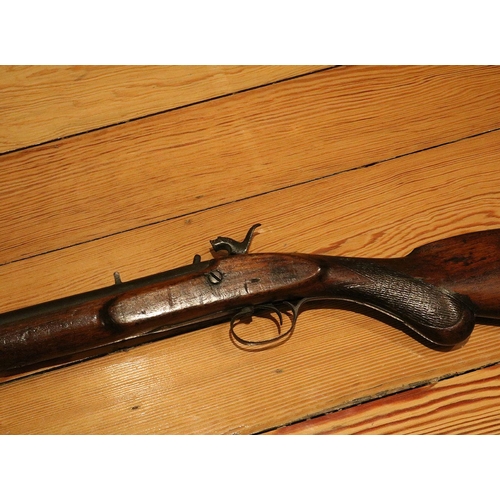 203 - 18TH/19TH-CENTURY FLINTLOCK RIFLE