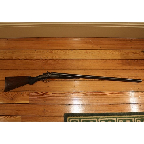 204 - 19TH-CENTURY DOUBLE BARREL SHOTGUN