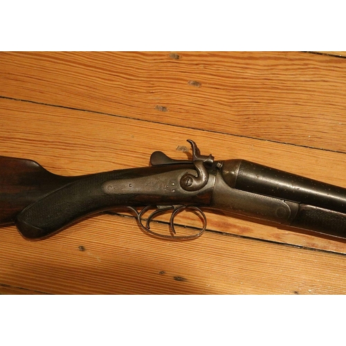 204 - 19TH-CENTURY DOUBLE BARREL SHOTGUN