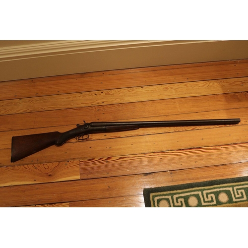 205 - 19TH-CENTURY DOUBLE BARREL SHOTGUN