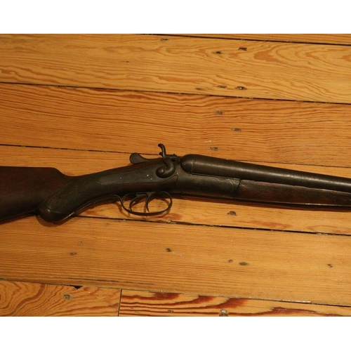 205 - 19TH-CENTURY DOUBLE BARREL SHOTGUN