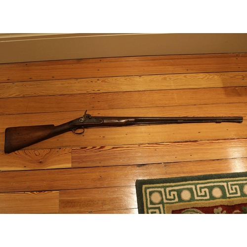 206 - 19TH-CENTURY FLINTLOCK RIFLE