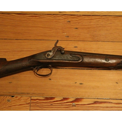 206 - 19TH-CENTURY FLINTLOCK RIFLE