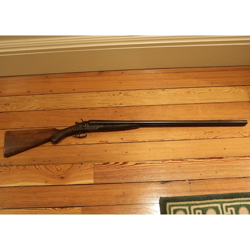 208 - 19TH-CENTURY DOUBLE BARREL SPORTING SHOTGUN