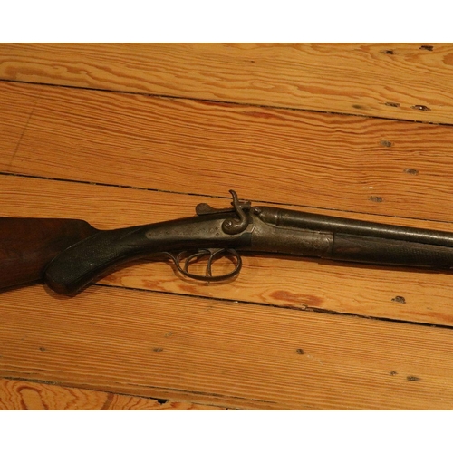 209 - 19TH-CENTURY PERCUSSION DOUBLE BARREL SHOTGUN