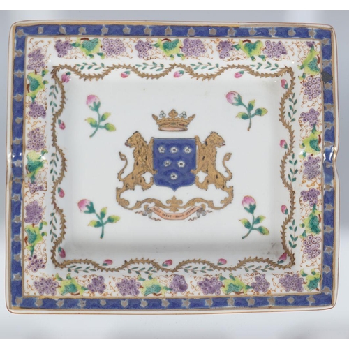 245 - ARMORIAL POLYCHROME ASHTRAY