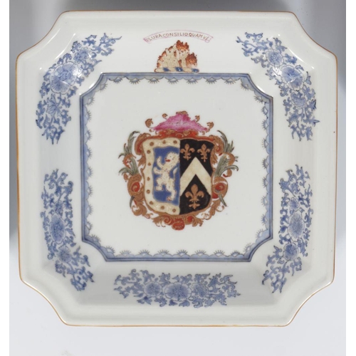 246 - GROUP OF FIVE ARMORIAL POLYCHROME DISHES