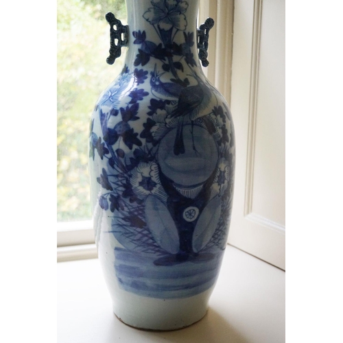 27 - PAIR OF LARGE CHINESE BLUE AND WHITE VASES