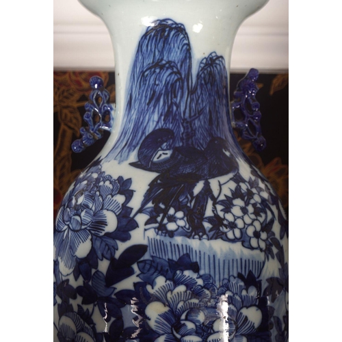 28 - PAIR OF LARGE CHINESE BLUE AND WHITE VASES