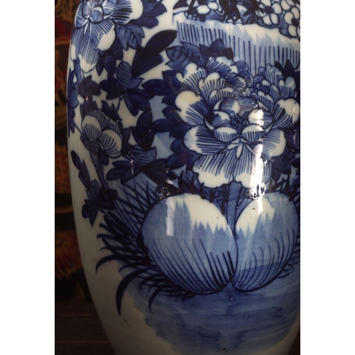 28 - PAIR OF LARGE CHINESE BLUE AND WHITE VASES