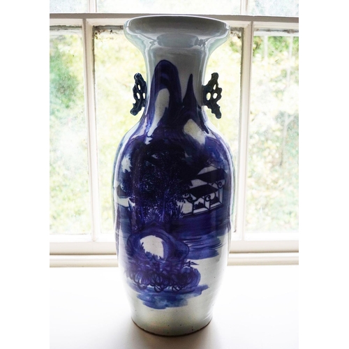 28 - PAIR OF LARGE CHINESE BLUE AND WHITE VASES