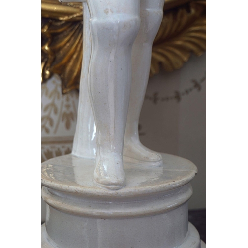 34 - GLAZED CERAMIC FIGURE OF NAPOLEON