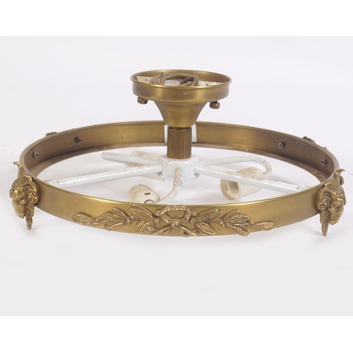 340 - PAIR OF BRASS CEILING LIGHTS