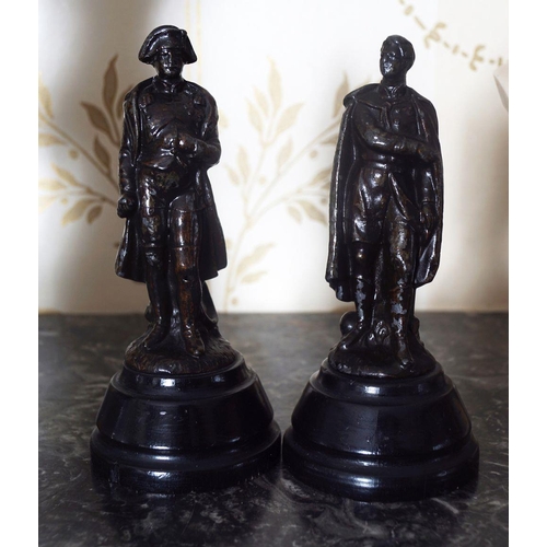 36 - TWO MINIATURE BRONZED FIGURES